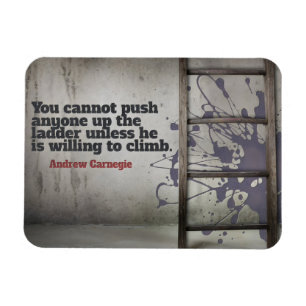 Imán Cita Inspiradora de Andrew Carnegie "Push up"