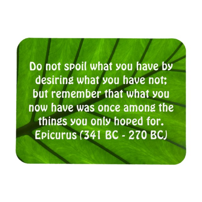 Imán Cita inspiradora de Epicurus Magnet (Horizontal)