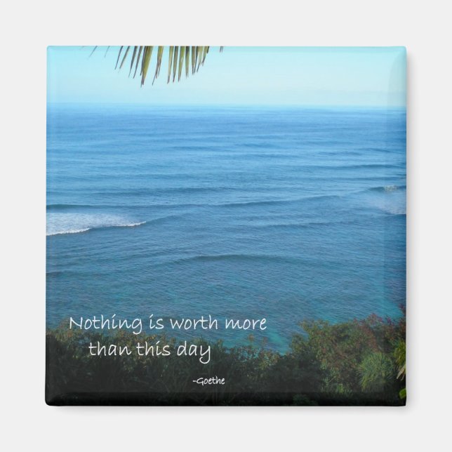 Imán Cita Inspiradora de Kauai Beach Ocean Hawaii (Frente)