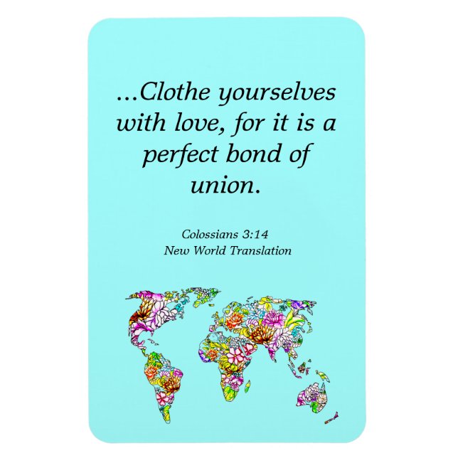 Imán Cita Inspiradora de la Biblia floral única (Vertical)