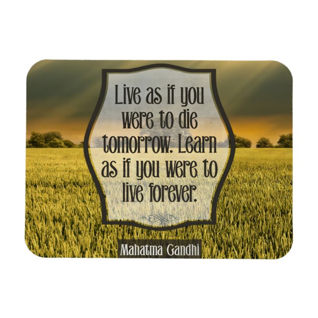 Imán Cita Inspiradora de Mahatma Gandhi "en vivo" flexi (Horizontal)