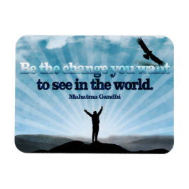 Imán Cita Inspiradora de Mahatma Gandhi "Sé el cambio"
