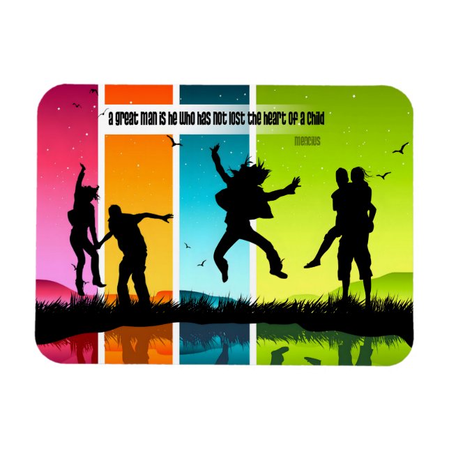 Imán Cita Inspiradora de Mencius "Un gran hombre" flexi (Horizontal)