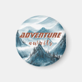 Imán Cita Inspiradora de pinturas de las montañas clási