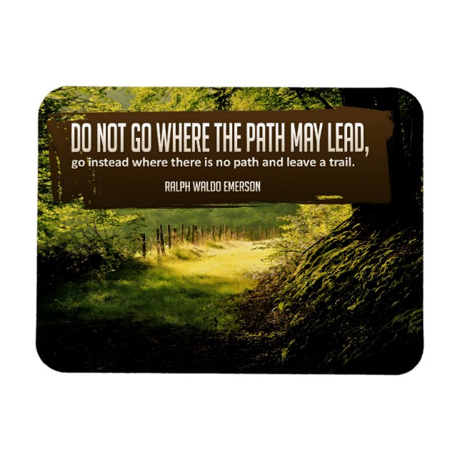 Imán Cita Inspiradora de Ralph Waldo Emerson Flexible (Horizontal)