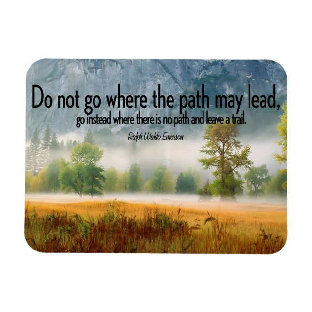 Imán Cita Inspiradora de Ralph Waldo Emerson Flexible (Horizontal)