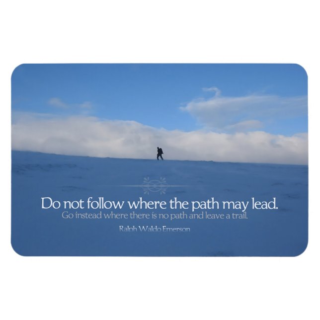 Imán Cita Inspiradora de Ralph Waldo Emerson Flexible (Horizontal)