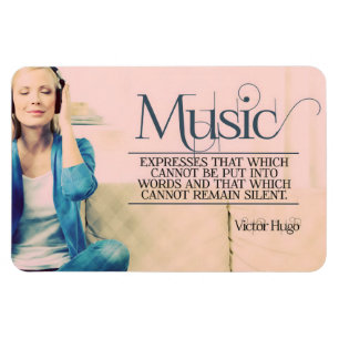 Imán Cita Inspiradora de Victor Hugo "Música flexible"