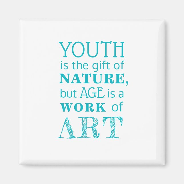 Imán Cita inspiradora sobre el envejecimiento | (Frente)