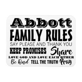 Imán Cita Inspiradora Tipografía Vida Reglas Familiares