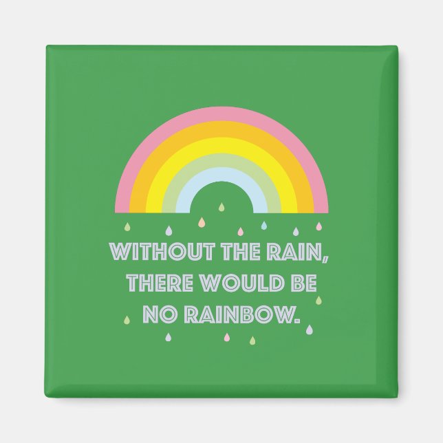 Imán Cita Inspiradora y motivadora del arcoiris (Frente)