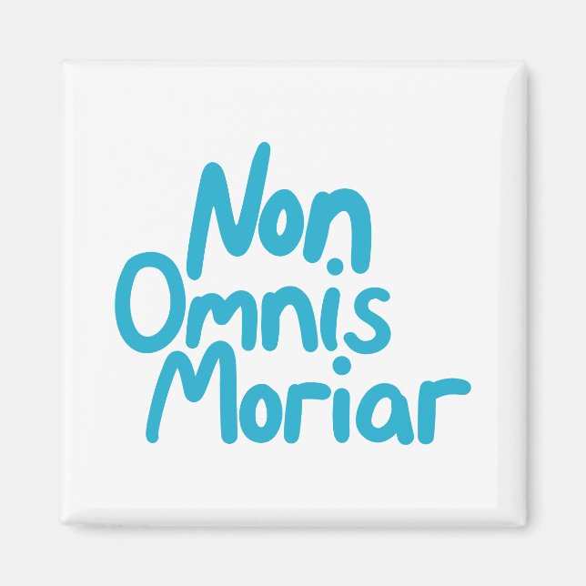 Imán Cita latina antigua con letras de tinta azul (Frente)