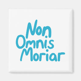 Imán Cita latina antigua escrita a mano con tinta azul