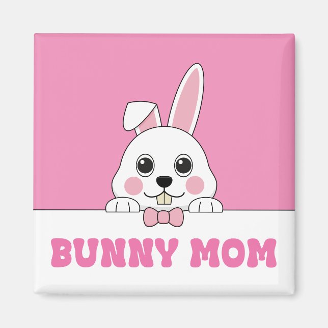 Imán Cita mamá conejita rosa (Frente)