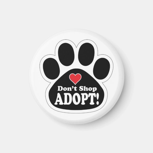 Imán Cita Mascota moderna y sutil adopta no comprar (Frente)