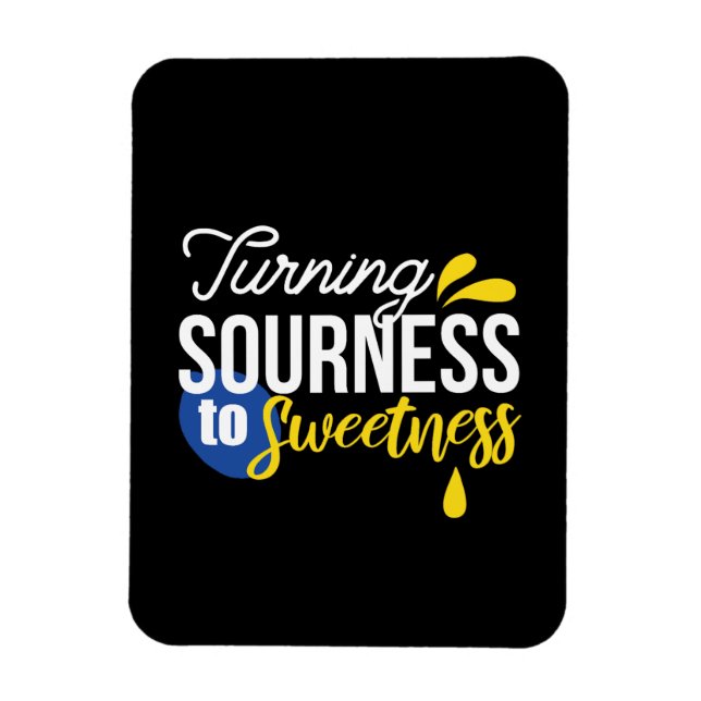 Imán Cita motivacional de limón de amargo a dulce (Vertical)