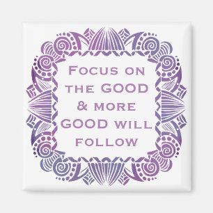 Imán Cita motivacional positiva en morado
