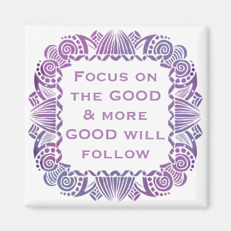 Imán Cita motivacional positiva en morado