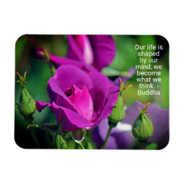 Imán Cita motivacional Rosa de Purple Budding