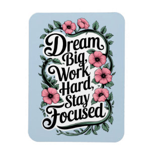 Imán Cita motivacional y decoración floral flexibles
