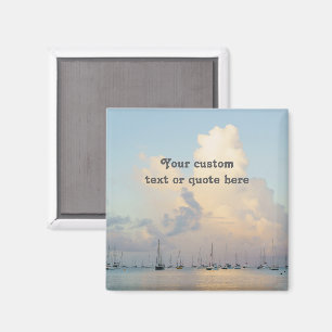 Imán Cita personalizada / Puesta de sol en la bahía per