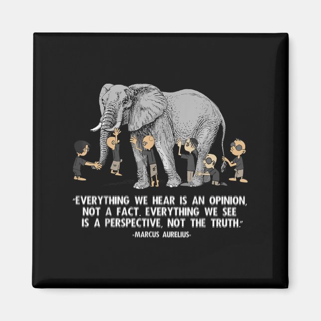 Imán Cita Perspectiva Marcus Aurelius Elephant Illustr (Frente)