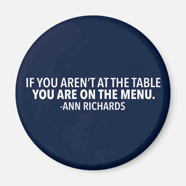 Imán Cita política motivacional de Ann Richards (Frente)