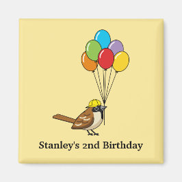 Imán Cita resplandeciente con globos Cumpleaños | Perso