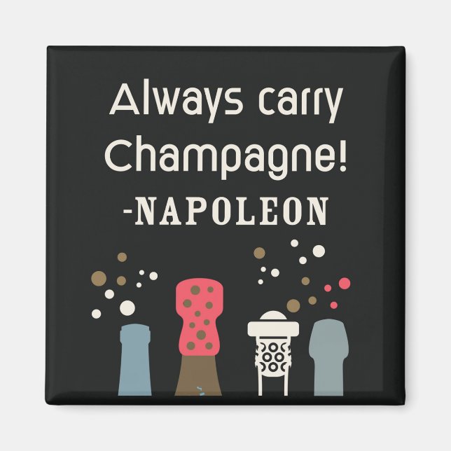 Imán Cita Retro Champán Napoleón Monada Comida Francesa (Frente)