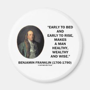 Imán Cita sabia rica sana de Benjamin Franklin