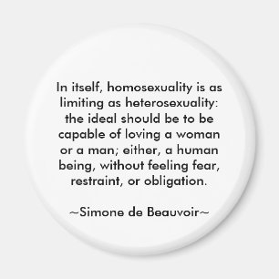 Imán Citación de Simone de Beauvoir