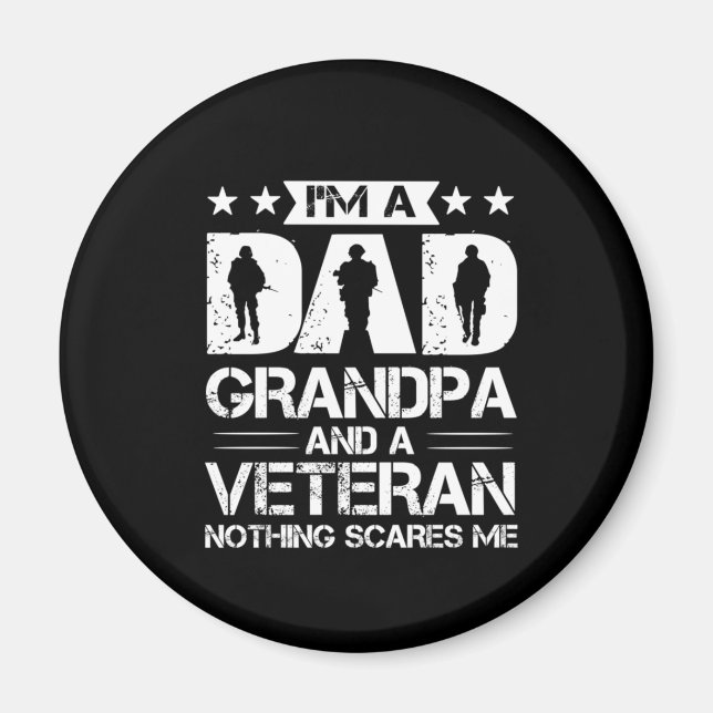 Imán Citas de abuelo | Soy Papá Y Veterano (Frente)