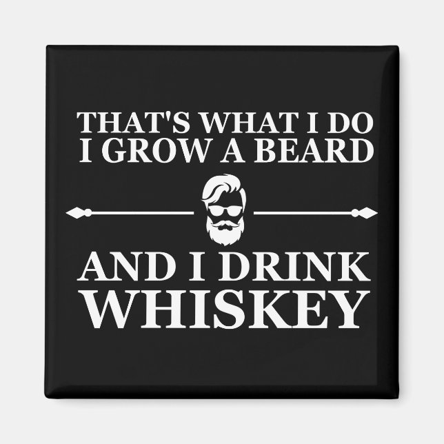 Imán Citas de Whiskey con graciosos dichos barbudos (Frente)