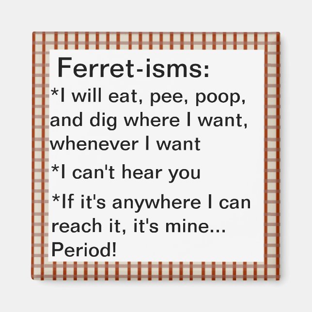 Imán Citas divertidas de ferret-ismo (Frente)