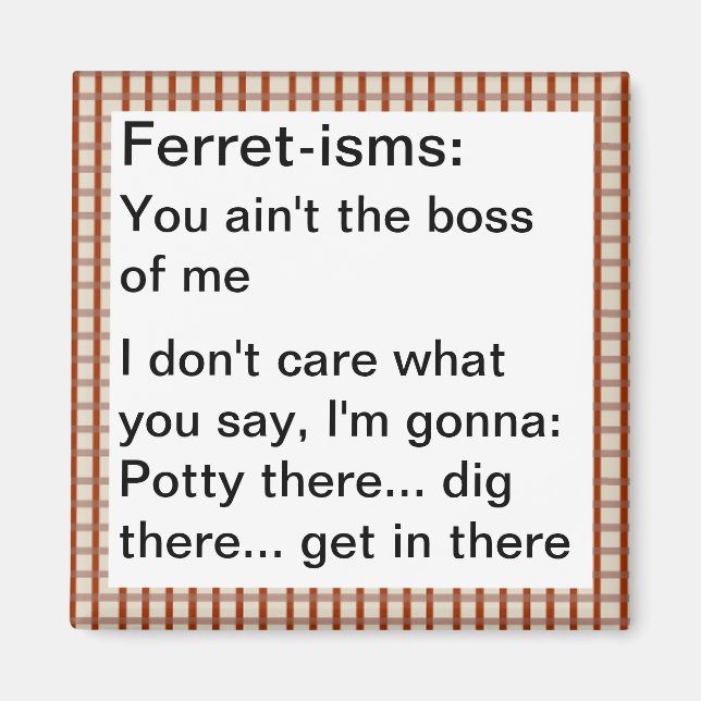 Imán Citas divertidas de ferret-ismo (Frente)