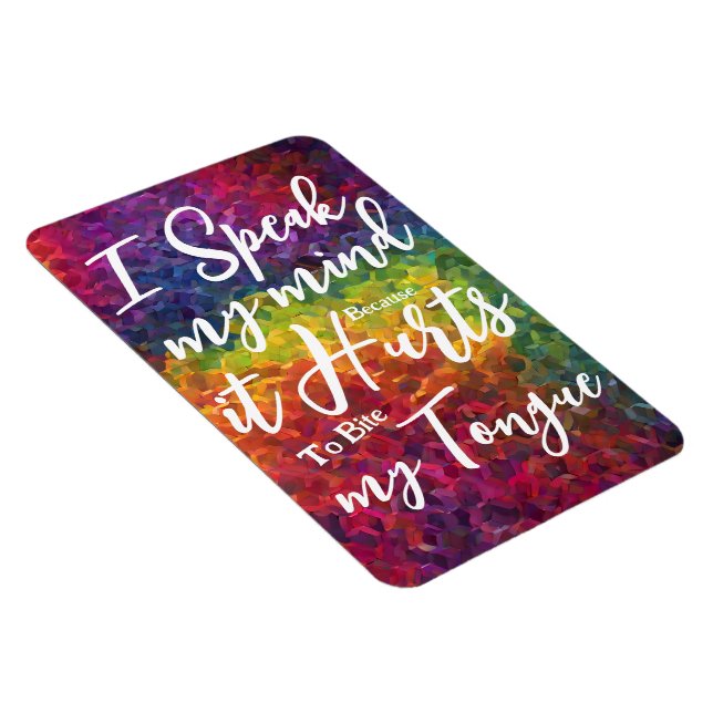 Imán Citas divertidas dicen, habla tu mente refrigerado (Lado Derecho)