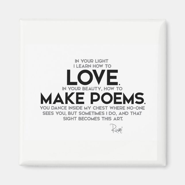 Imán Citas: Rumi: Aprende a amar (Frente)