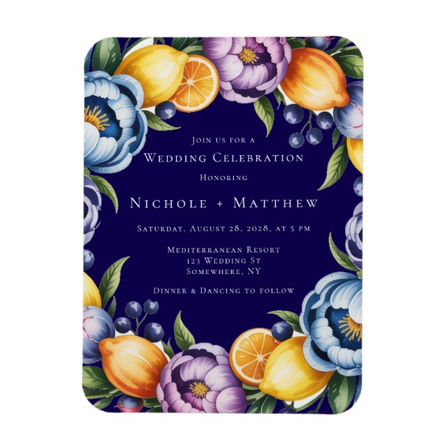 Imán Citrus Bouquet Boda (Vertical)