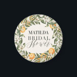 Imán Citrus, naranja   ducha de novia con flores decora<br><div class="desc">Decoración de cítricos,  naranja y fiesta con ducha de novia con flores. Hermoso follaje acuático,  fruta y ilustraciones florales. Fiesta de una colección.</div>