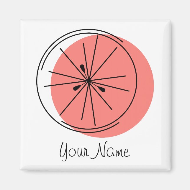 Imán Citrus Pink Name imnet cuadrado (Frente)