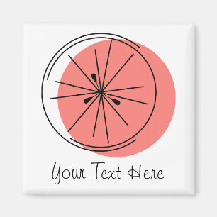 Imán Citrus Pink Text Magnet cuadrado