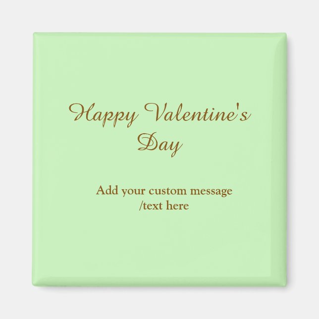 Imán Citrus verde marrón feliz día de San Valentín simp (Frente)