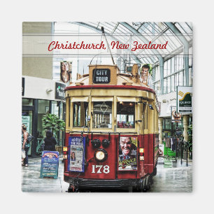 Imán City Tour Tram Christchurch, New Zealand Magnet