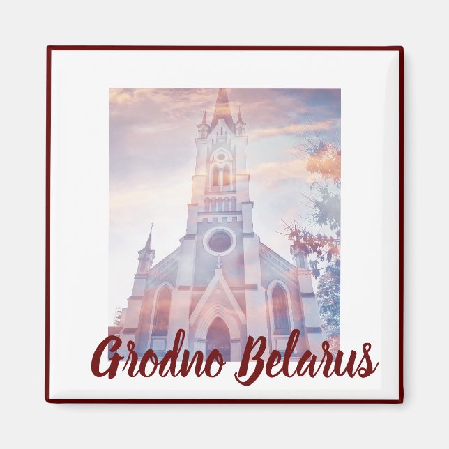 Imán City View Cityscape Grodno Belarus Magnet (Frente)