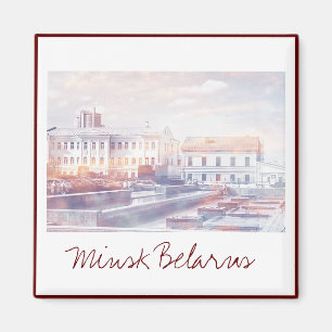 Imán City View Cityscape Minsk Bielorrusia Magnet