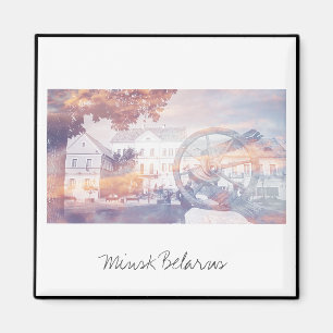 Imán City View Cityscape Minsk Bielorrusia Magnet