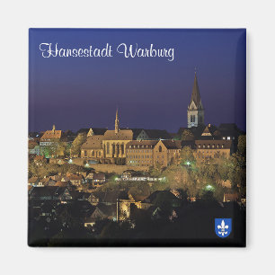 Imán Ciudad anseática Warburg con noche