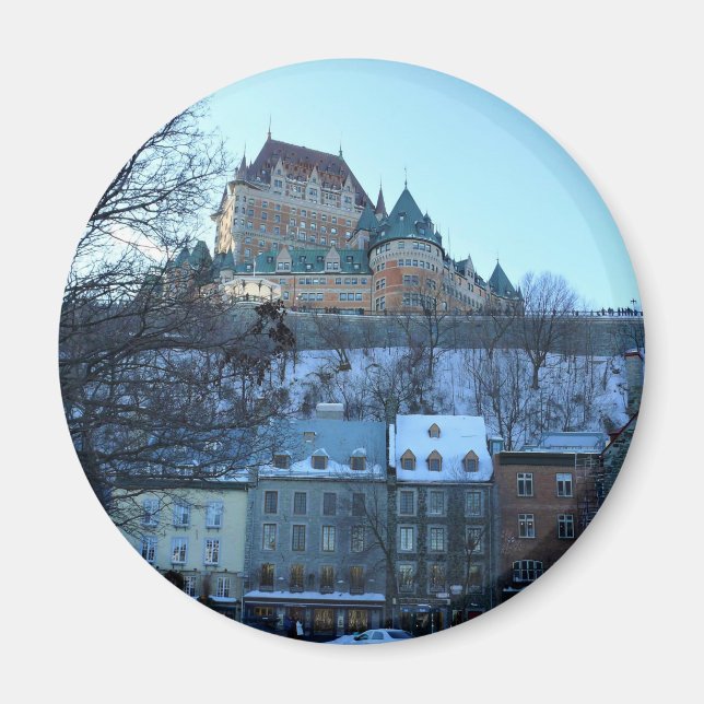 Imán Ciudad Antigua de Quebec, Quebec, Canadá (Frente)