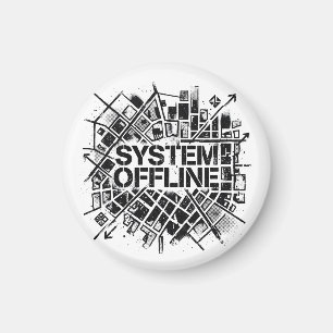 Imán Ciudad Ciberpunk Bruto en Estilo Plantilla Gráfica