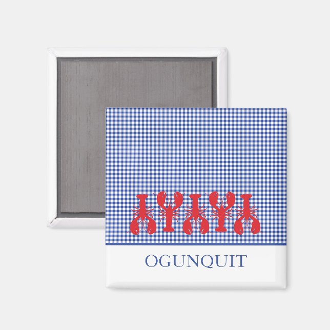 Imán Ciudad costera Nombre Langostas Rojas Blue White C (Anverso/Reverso)